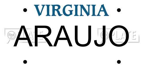 ARAUJO Virginia License Plate