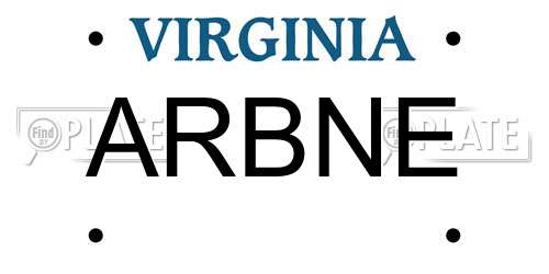 ARBNE Virginia License Plate