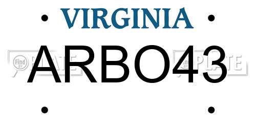 ARBO43 Virginia License Plate