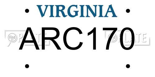 ARC170 Virginia License Plate
