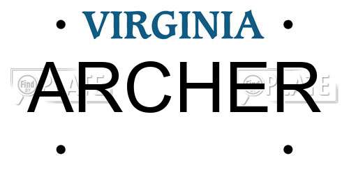 ARCHER Virginia License Plate