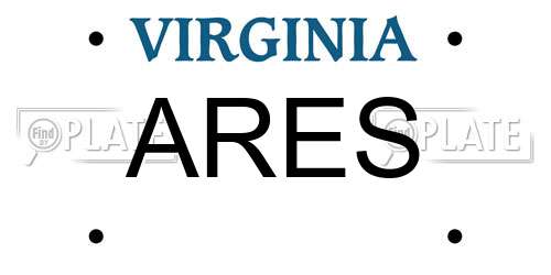 ARES Virginia License Plate
