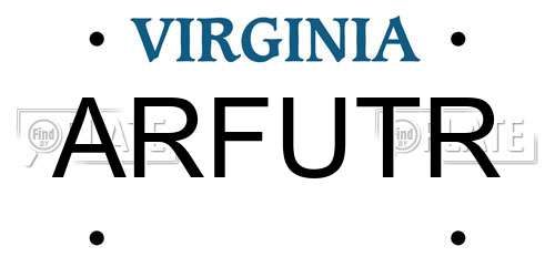 ARFUTR Virginia License Plate