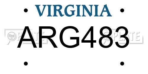 ARG483 Virginia License Plate