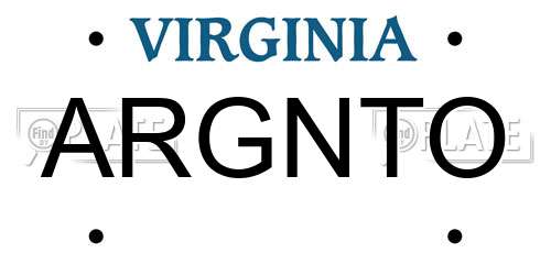 ARGNTO Virginia License Plate