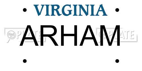 ARHAM Virginia License Plate