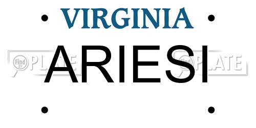 ARIESI Virginia License Plate