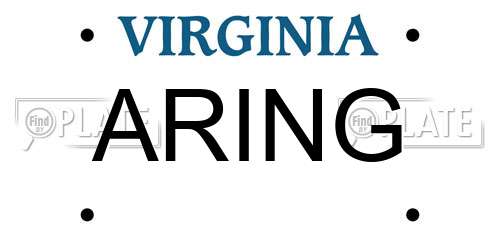 ARING Virginia License Plate
