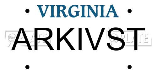 ARKIVST Virginia License Plate