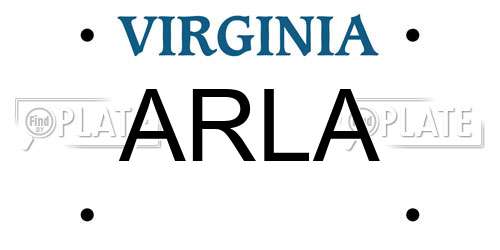 ARLA Virginia License Plate