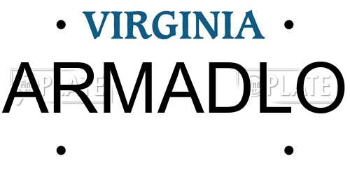 ARMADLO Virginia License Plate