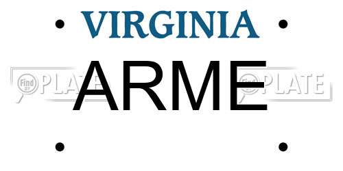 ARME Virginia License Plate