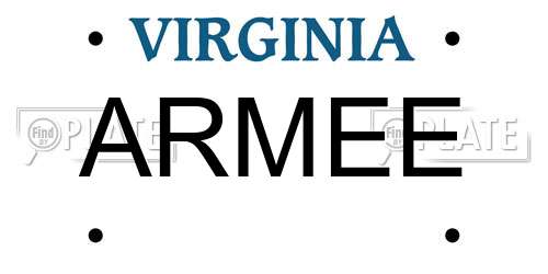 ARMEE Virginia License Plate