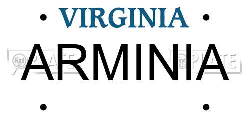 ARMINIA Virginia License Plate