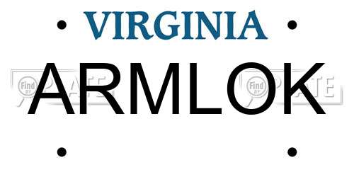 ARMLOK Virginia License Plate