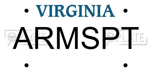 ARMSPT Virginia License Plate