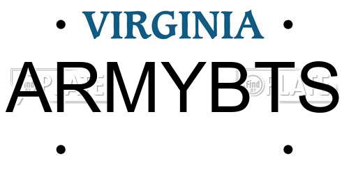 ARMYBTS Virginia License Plate
