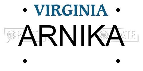 ARNIKA Virginia License Plate