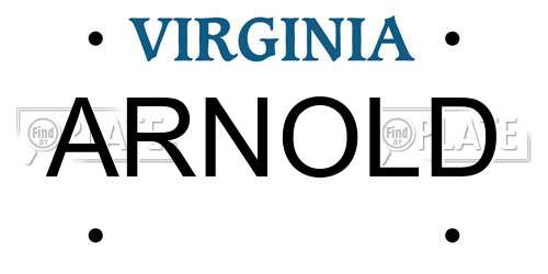 ARNOLD Virginia License Plate