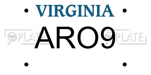 ARO9 Virginia License Plate