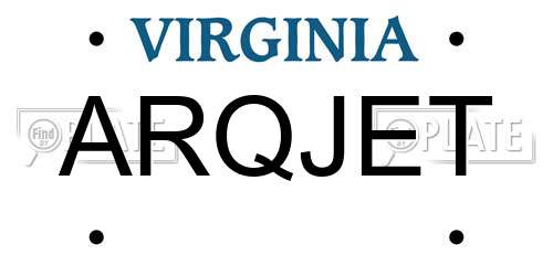 ARQJET Virginia License Plate