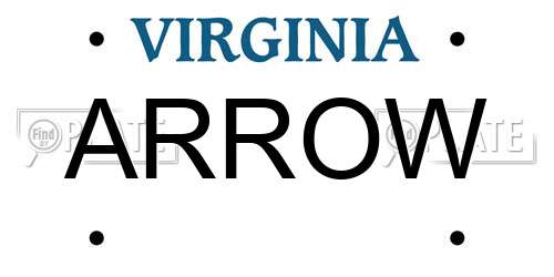 ARROW Virginia License Plate