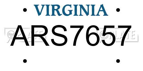 ARS7657 Virginia License Plate