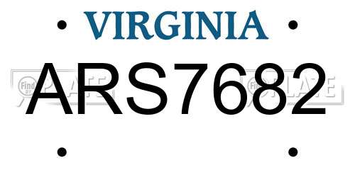 ARS7682 Virginia License Plate