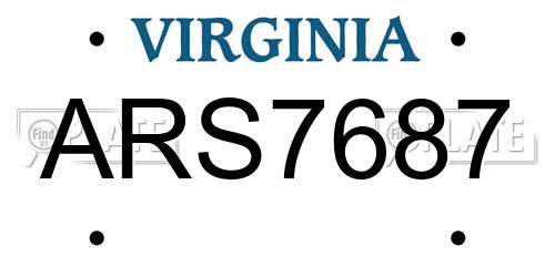ARS7687 Virginia License Plate