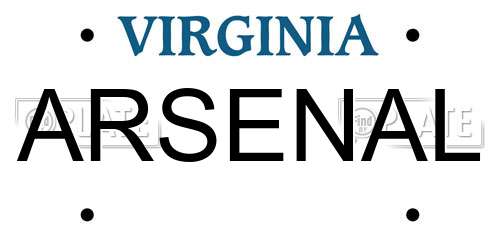 ARSENAL Virginia License Plate