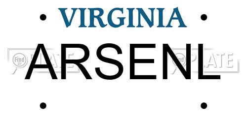 ARSENL Virginia License Plate