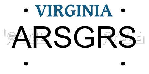 ARSGRS Virginia License Plate
