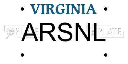 ARSNL Virginia License Plate