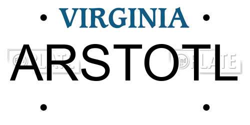 ARSTOTL Virginia License Plate