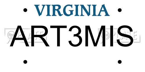 ART3MIS Virginia License Plate