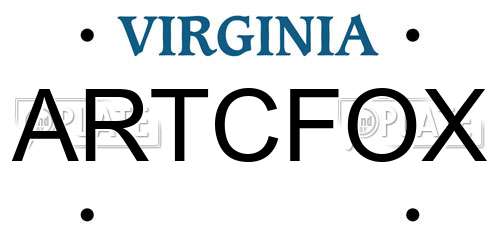 ARTCFOX Virginia License Plate