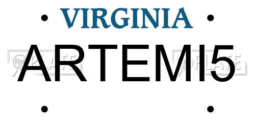 ARTEMI5 Virginia License Plate
