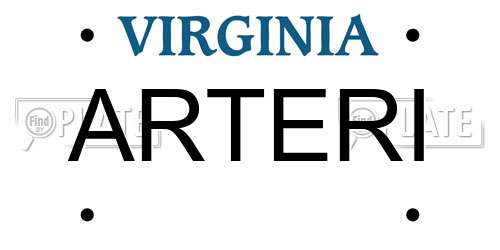 ARTERI Virginia License Plate