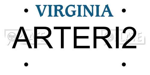 ARTERI2 Virginia License Plate