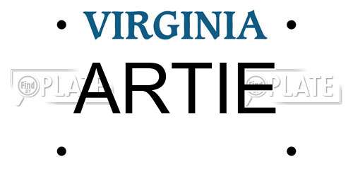 ARTIE Virginia License Plate