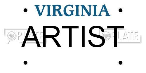 ARTIST Virginia License Plate