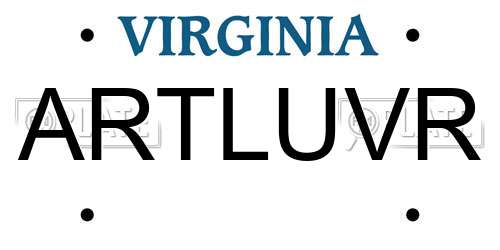 ARTLUVR Virginia License Plate
