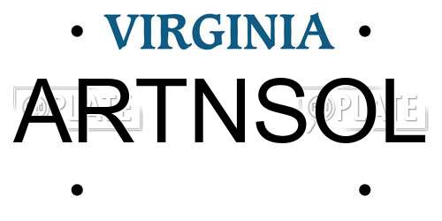 ARTNSOL Virginia License Plate