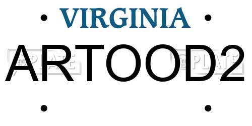 ARTOOD2 Virginia License Plate
