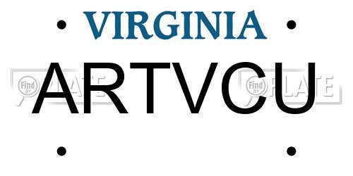 ARTVCU Virginia License Plate