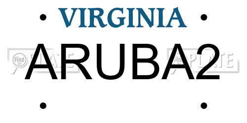 ARUBA2 Virginia License Plate