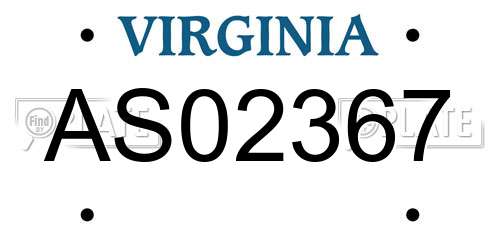 AS02367 Virginia License Plate