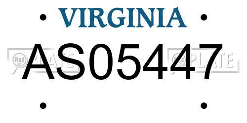 AS05447 Virginia License Plate