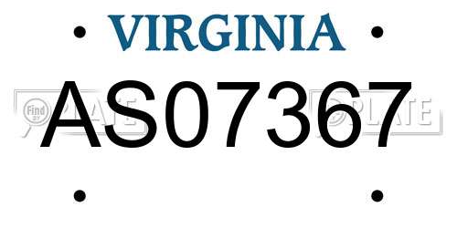 AS07367 Virginia License Plate