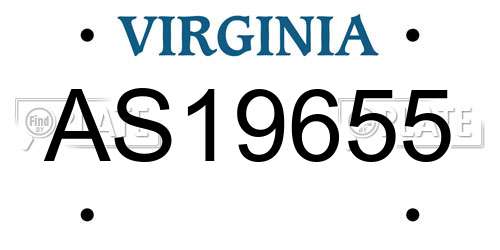 AS19655 Virginia License Plate
